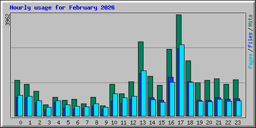 Hourly usage for February 2026